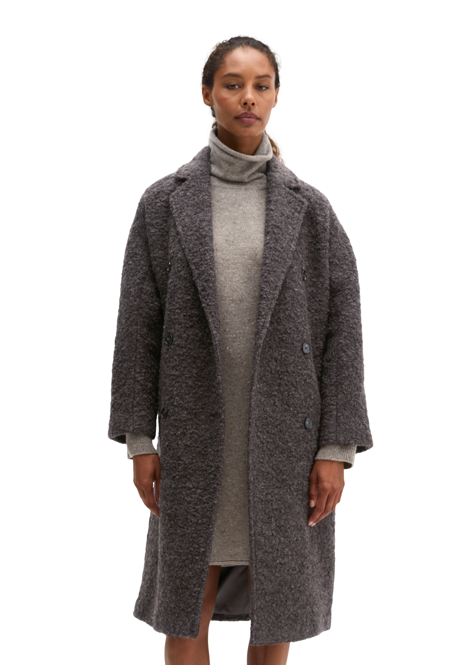 Manteau bouclé style décontracté en mélange de laine, MARC O'POLO