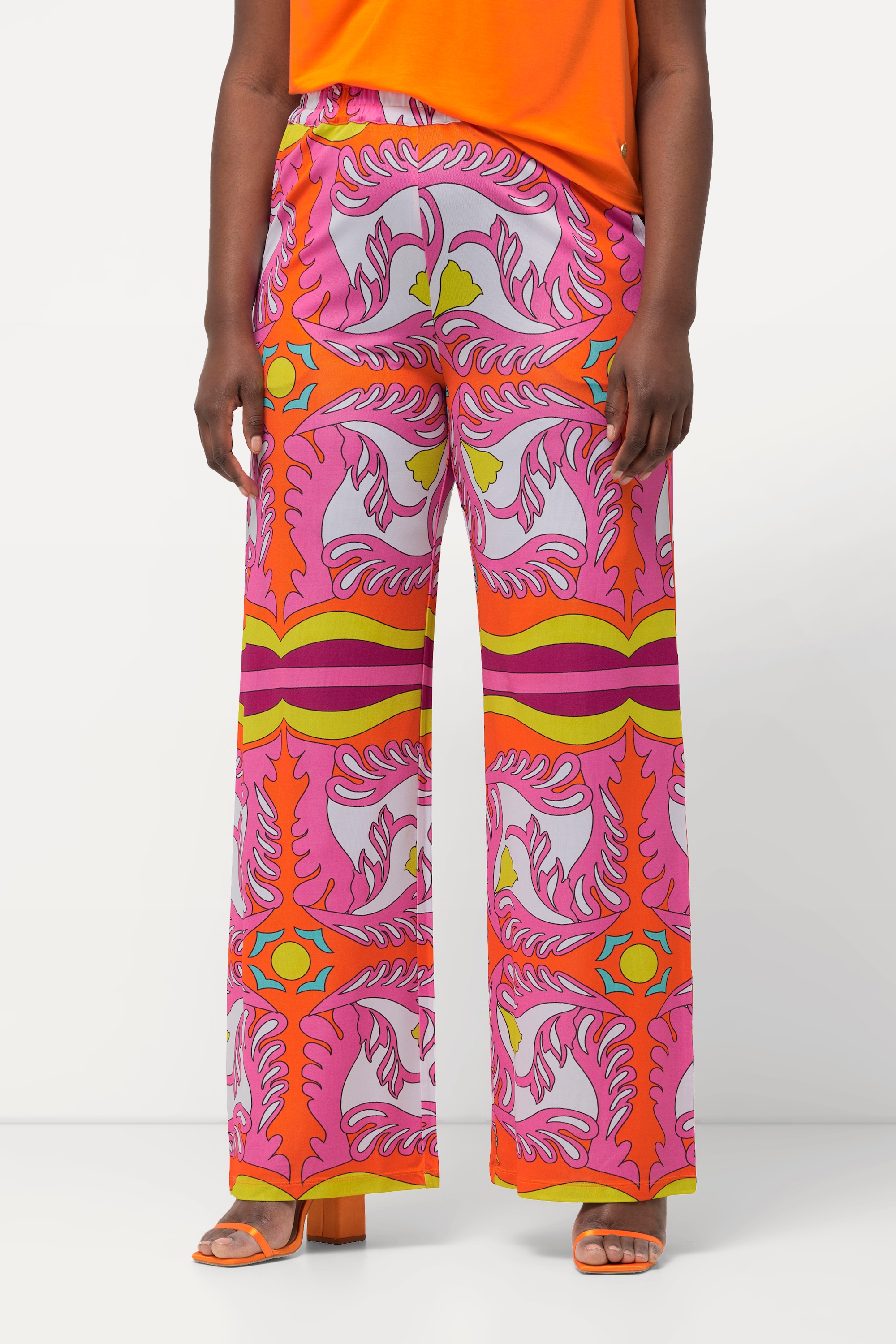 Pantalon slinky en jersey piqué. Jambe large, ULLA POPKEN