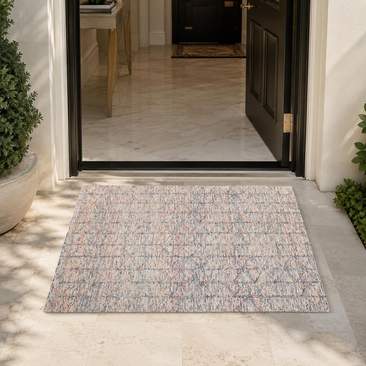 Tapis salon et chambre fait à la main en laine motif faux uni BERNES, UN AMOUR DE TAPIS