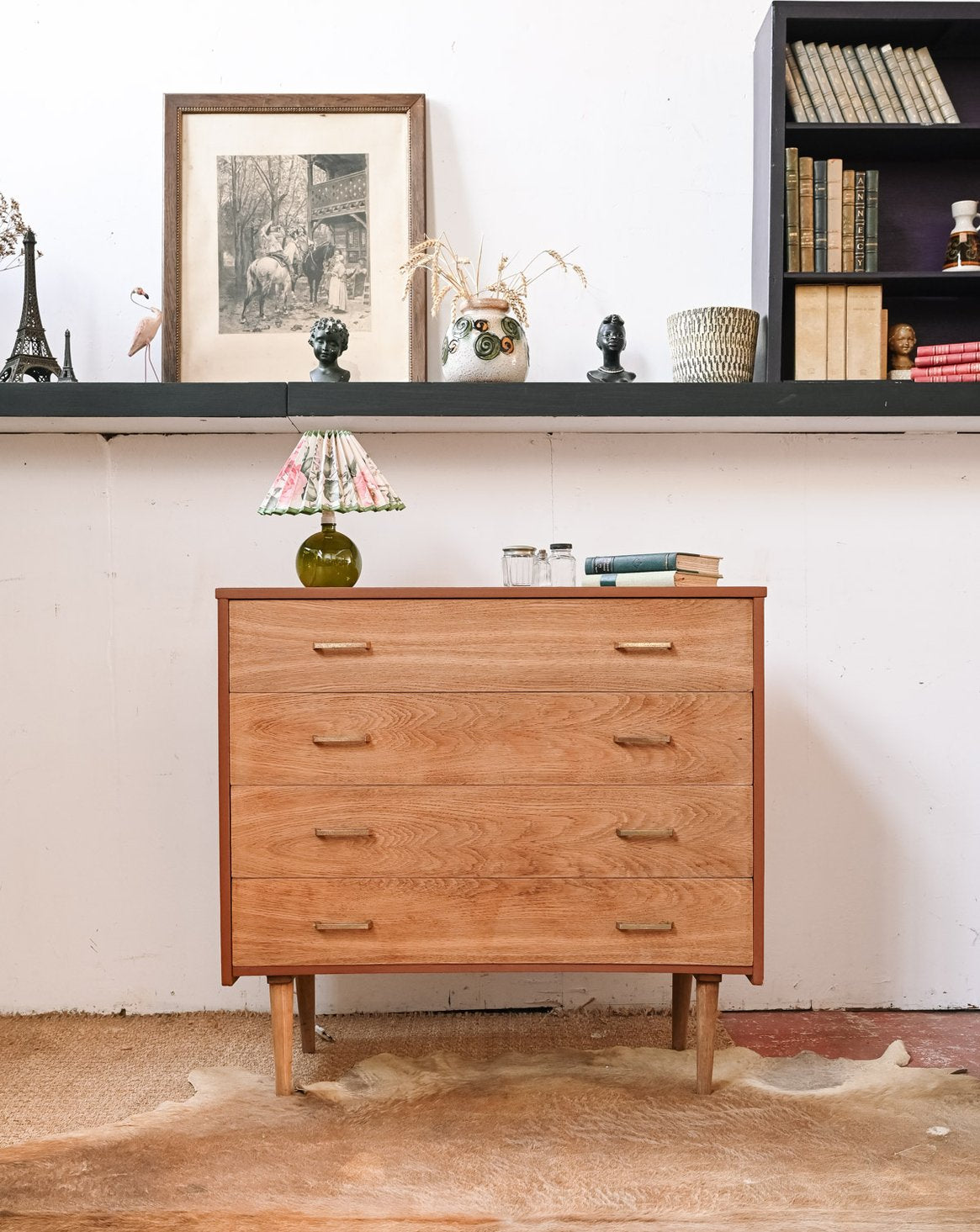 Commode scandinave en bois Olga N°1085 - Bon état, DEBONGOUT