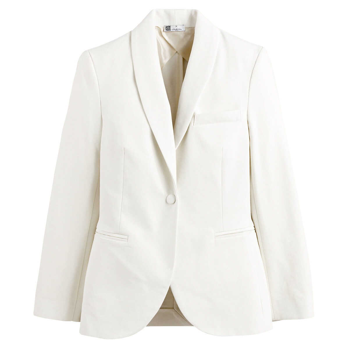 Cotton fitted blazer, ecru, Julie De Libran X La Redoute | La Redoute