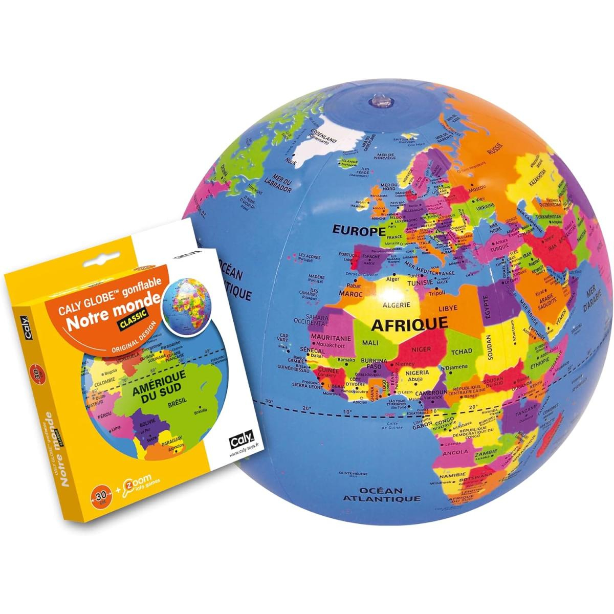 Globe Terrestre Gonflable Notre monde - Pays et capitales 30 cm, BASS & BASS