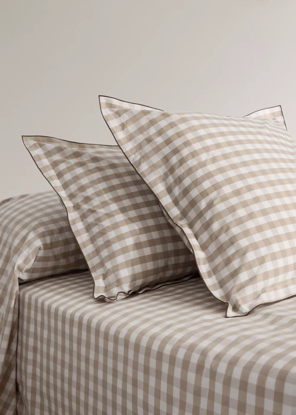 Taies d’oreiller en percale de coton à carreaux vichy 45x110 cm, MANGO HOME