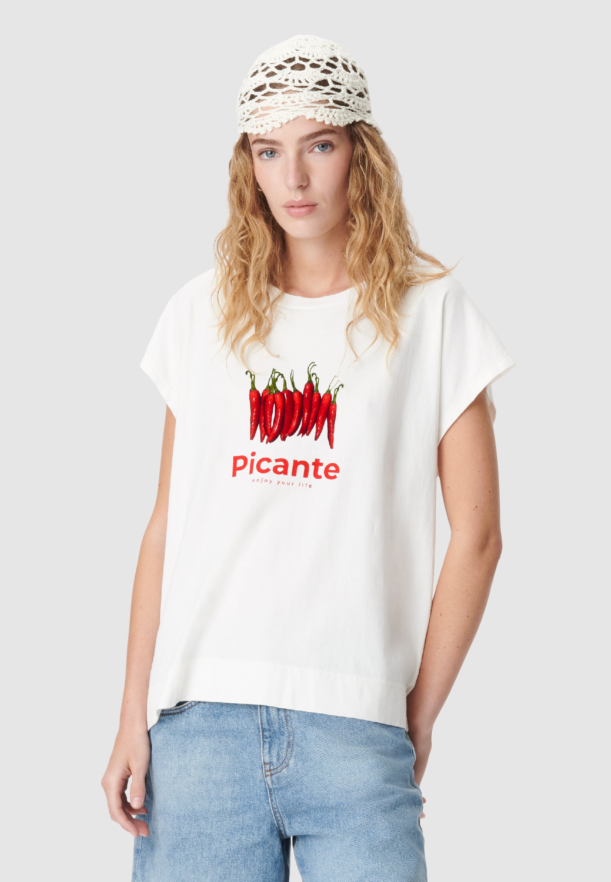 Tee-shirt à message visuel piments, IKKS
