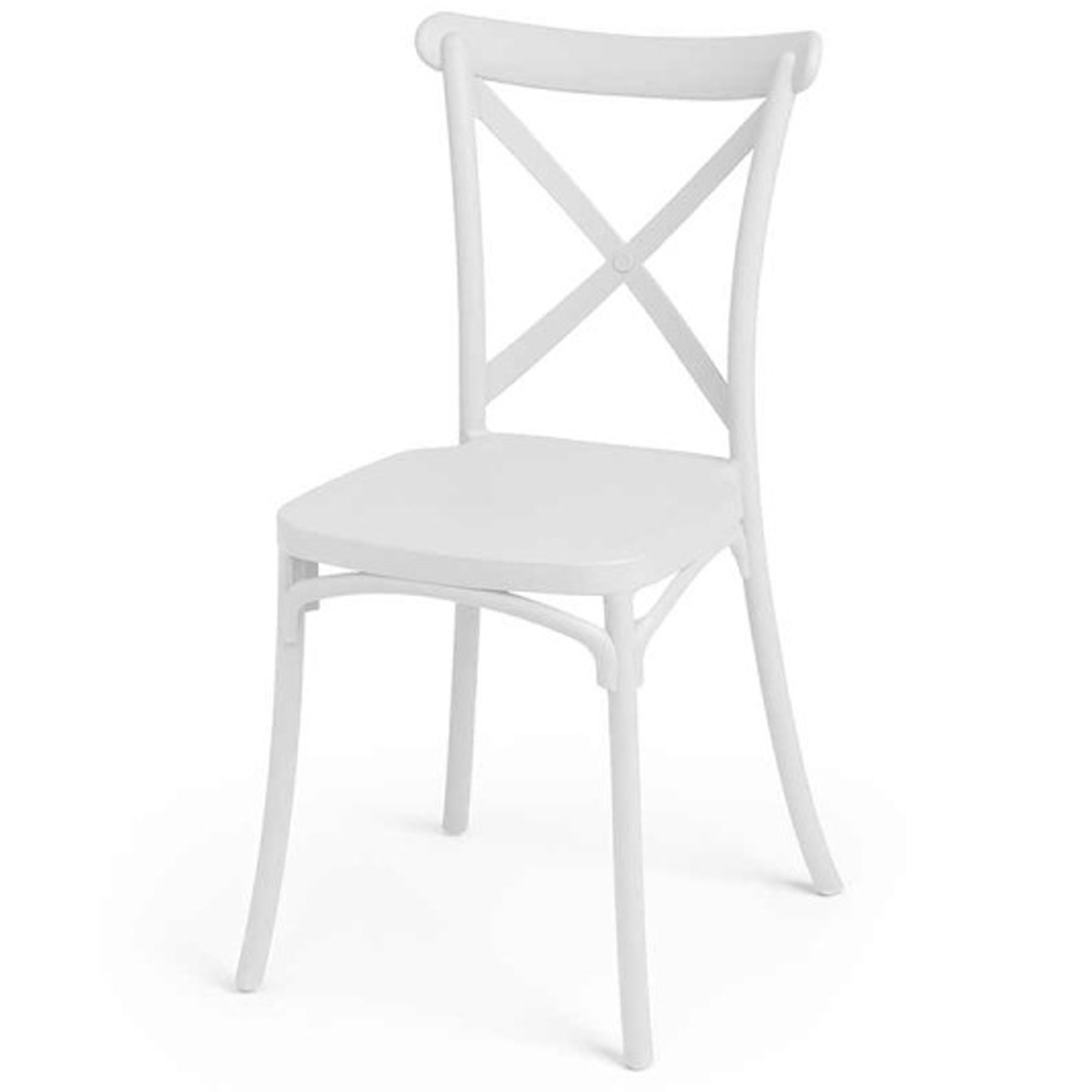 Chaise en plastique blanc bistrot empilable 46x44x82.5cm, WADIGA