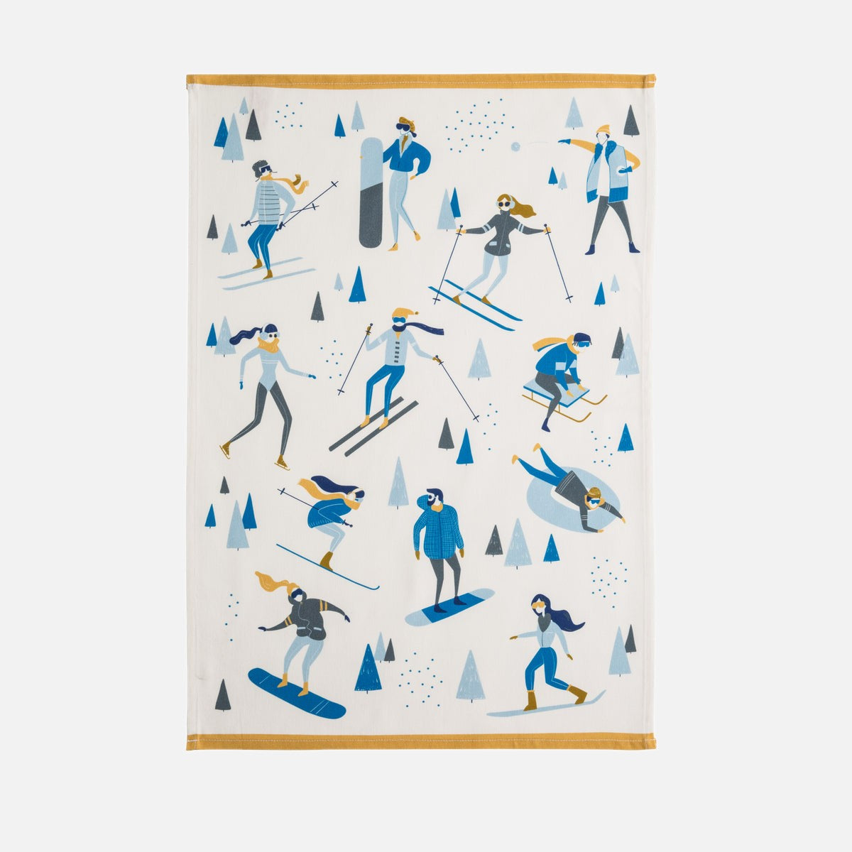 Torchon imprimé en coton SPORT D'HIVER, COUCKE