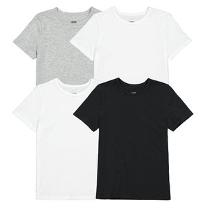 Lote de 4 camisetas lisas de algodón LA REDOUTE COLLECTIONS image