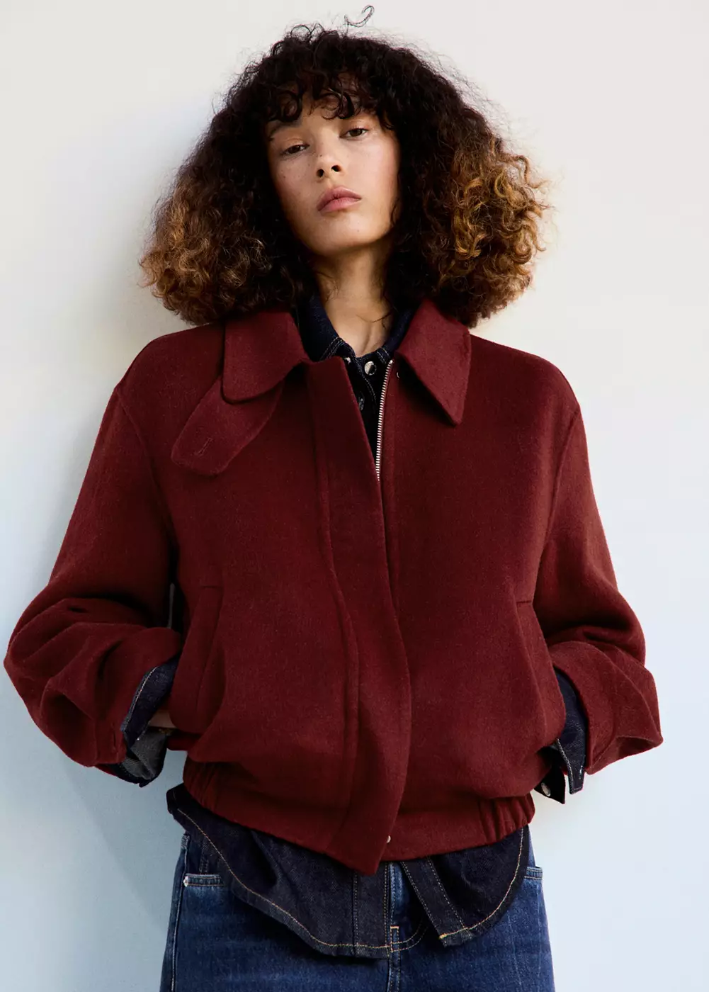 Veste bomber laine, MANGO