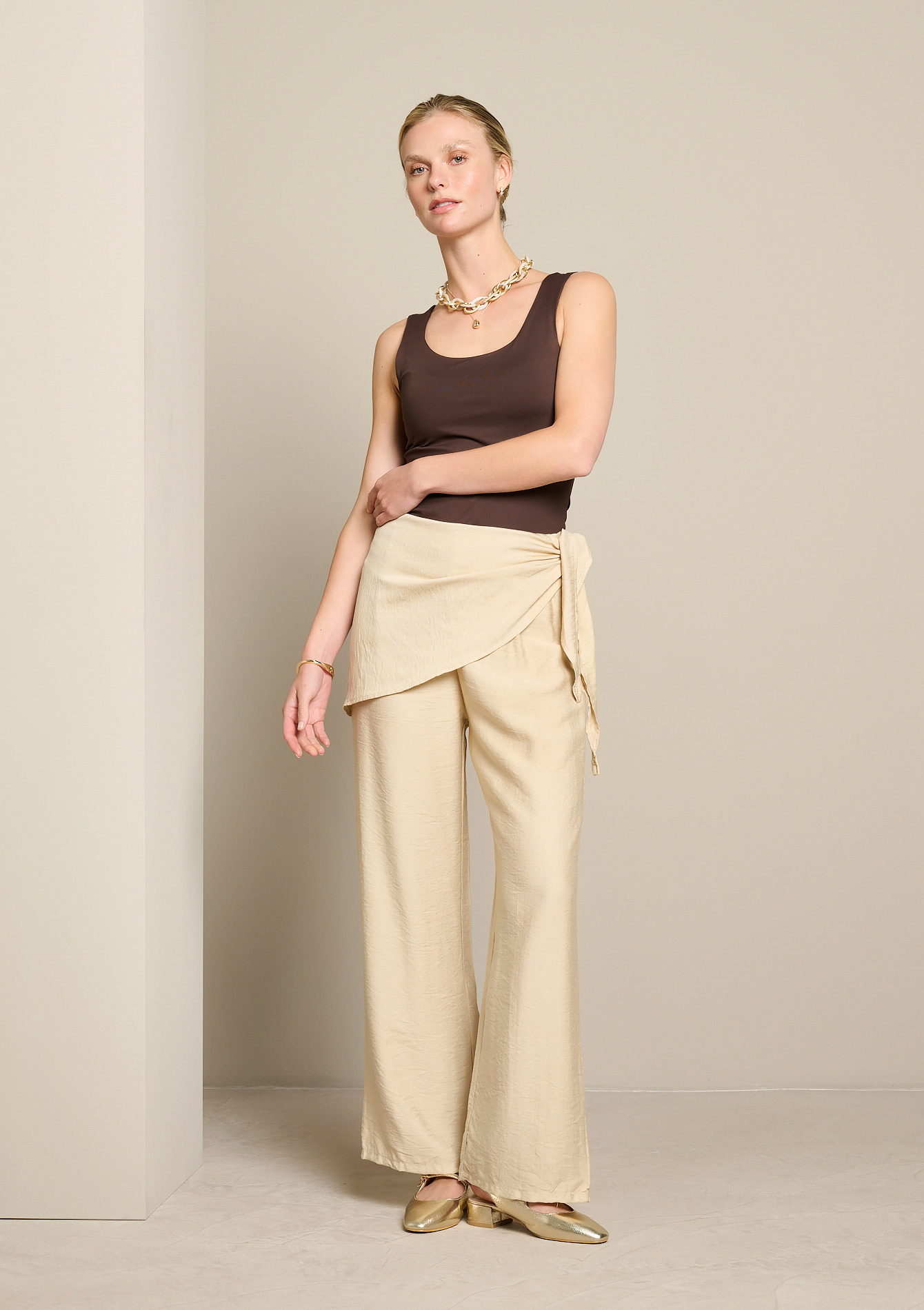 Pantalon fluide effet foulard, LOLALIZA