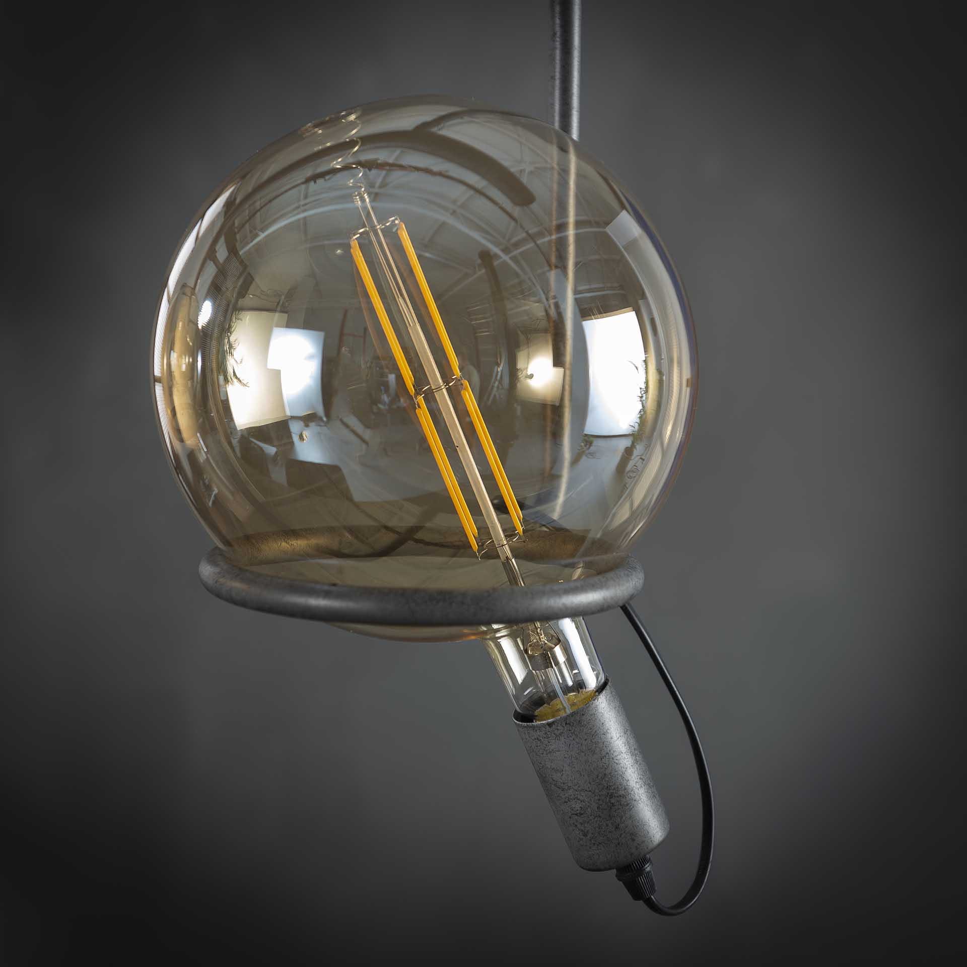 Ampoule globe 20 cm ambré LED filament lumière chaude (E27), PIER IMPORT