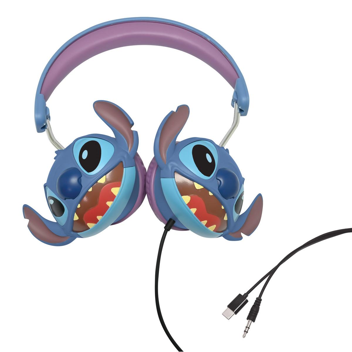Casque stéréo filaire pliable Stitch avec limitation de volume d'écoute, LEXIBOOK