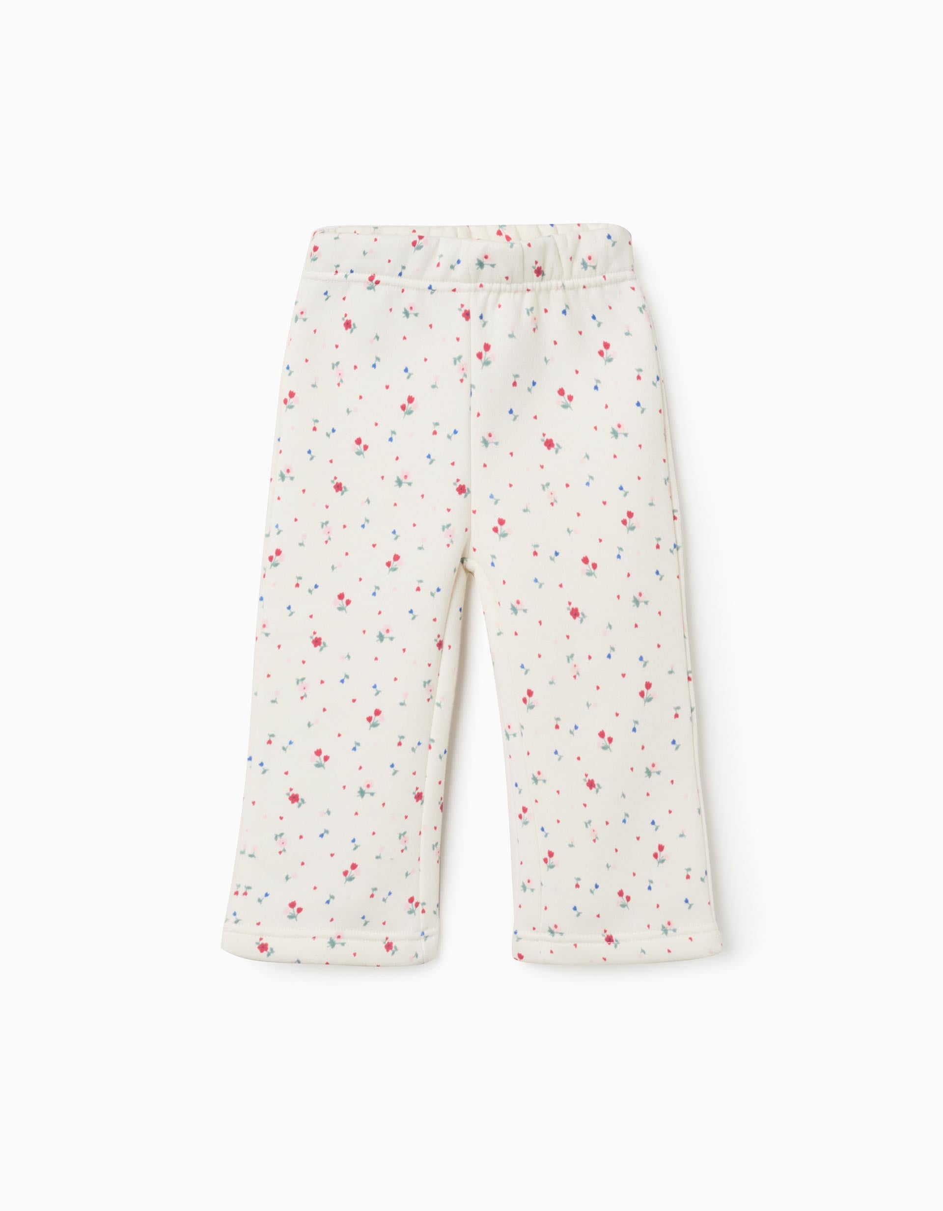 Pantalon évasé en coton peigné avec motif floral, ZIPPY