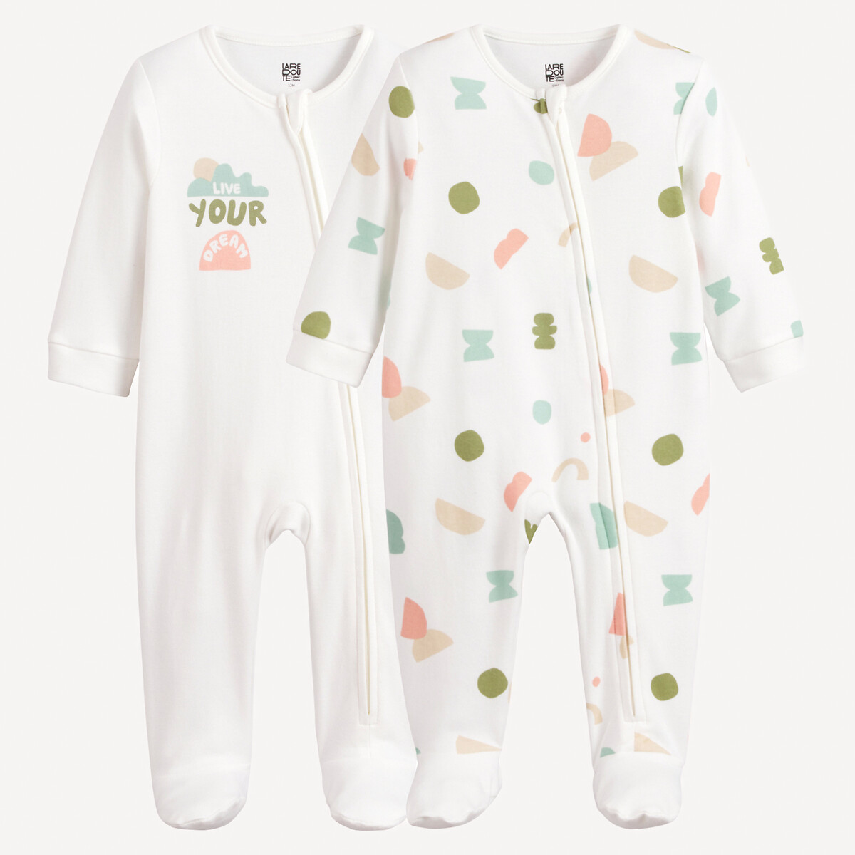 Set van 2 1-delige pyjama's, grafische print