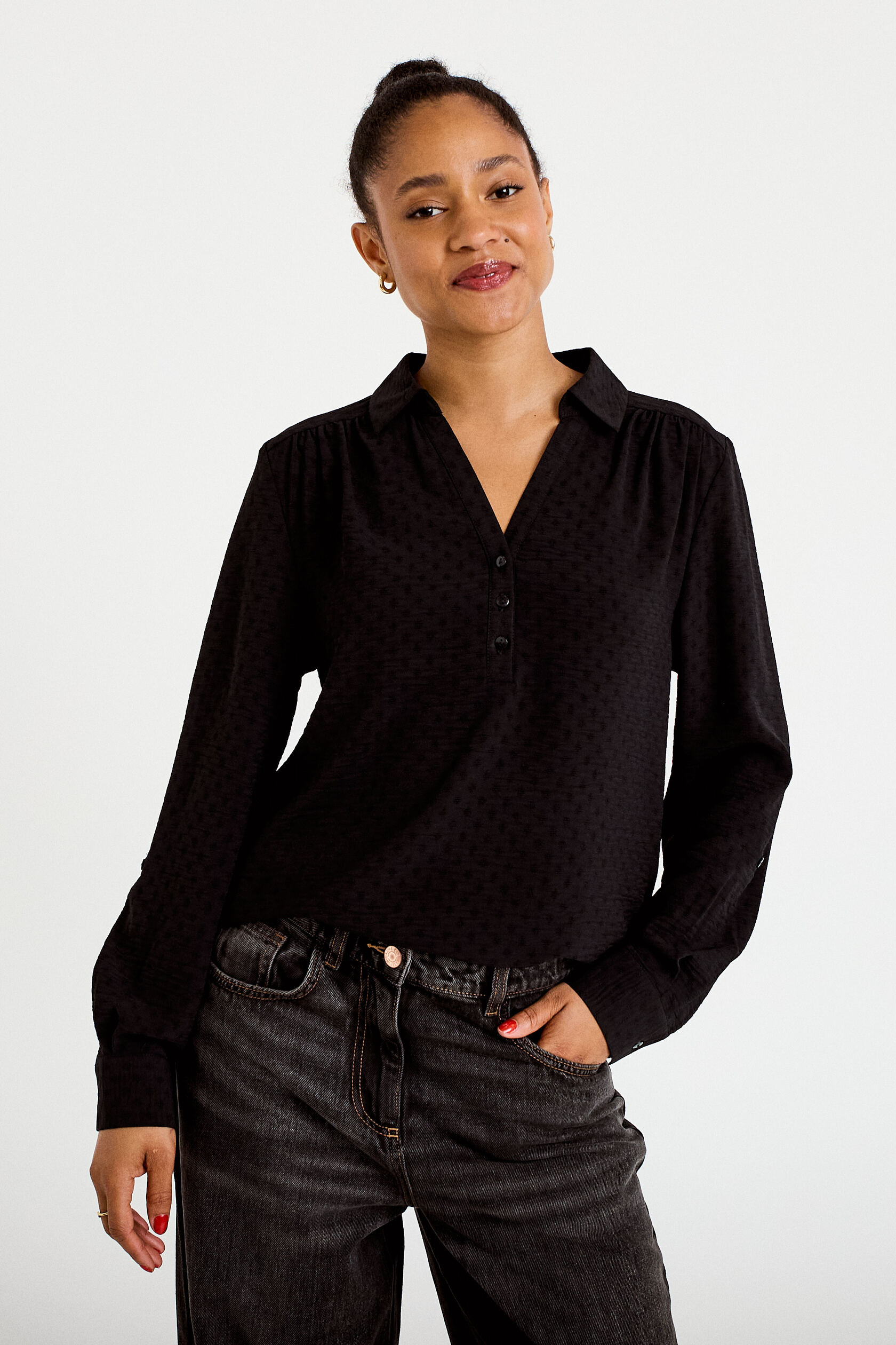 Blouse droite manches longues, CACHE CACHE