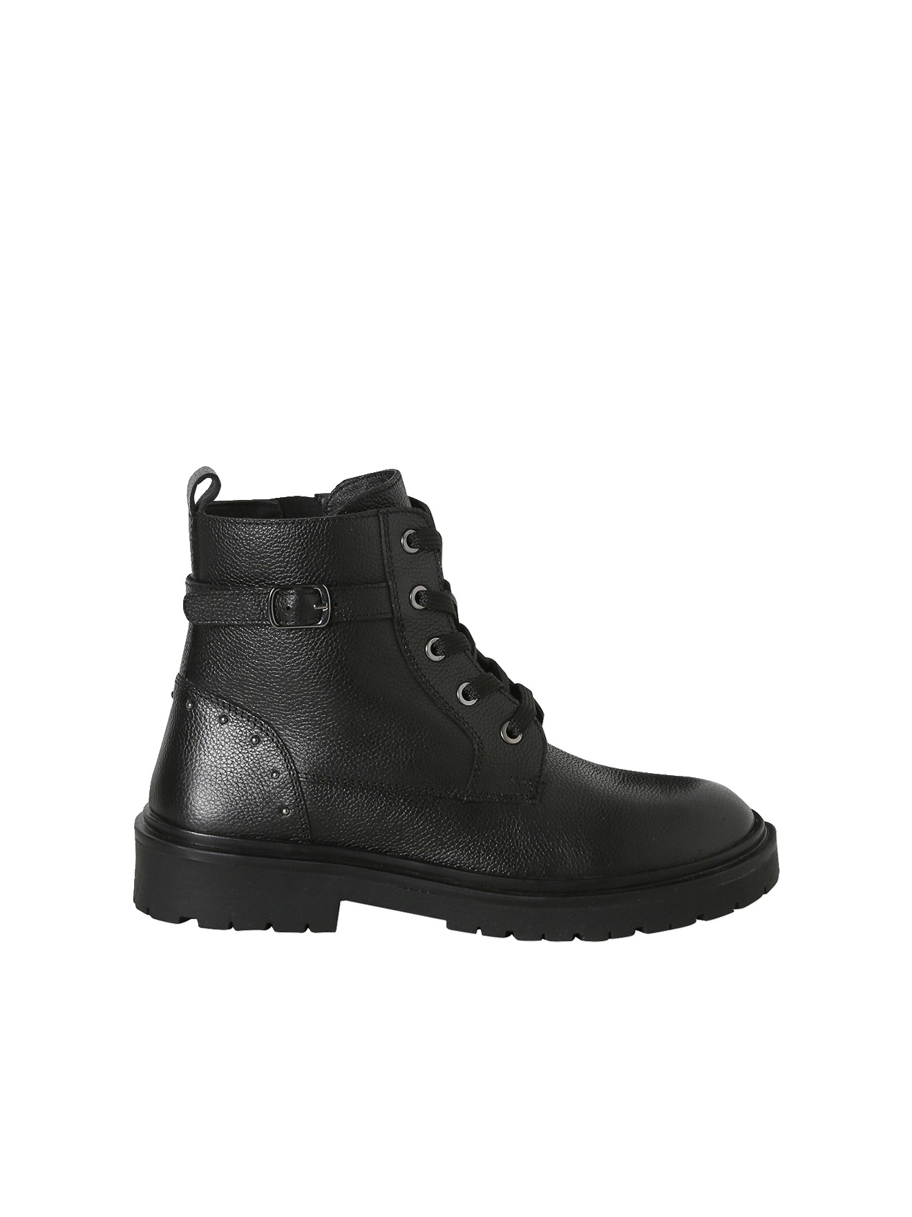 Boots cuir à lacets et zip, VERTBAUDET