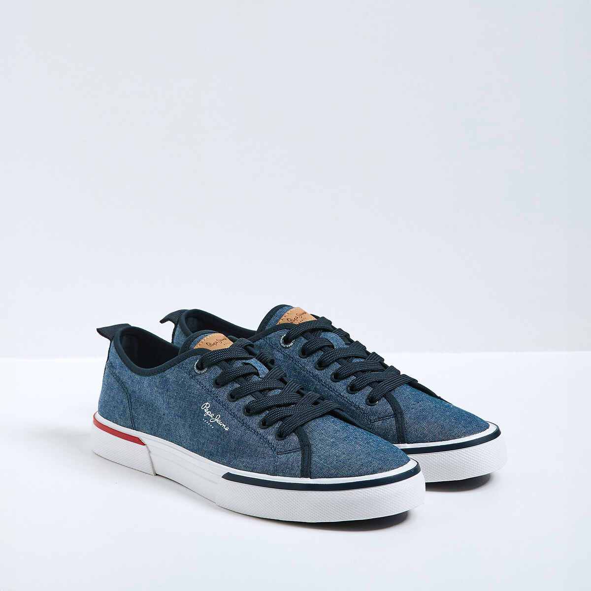 Baskets en toile chambray Kenton, PEPE JEANS