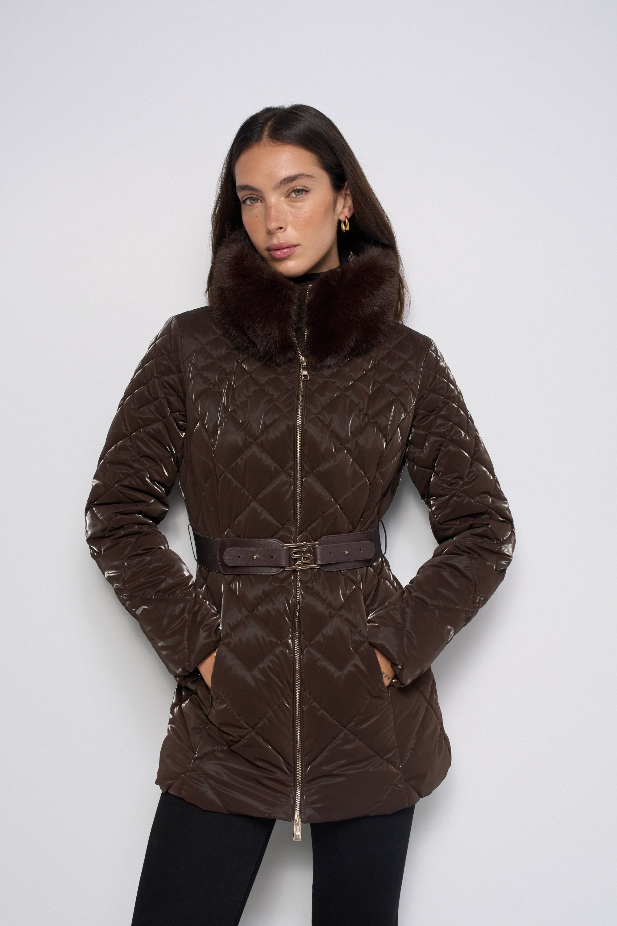 MANTEAU MATELASSÉ EFFET VELOURS, SALSA JEANS