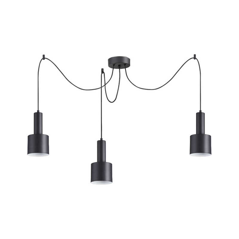 Suspension Holly Métal Noir 3 Lampes, MILLUMINE