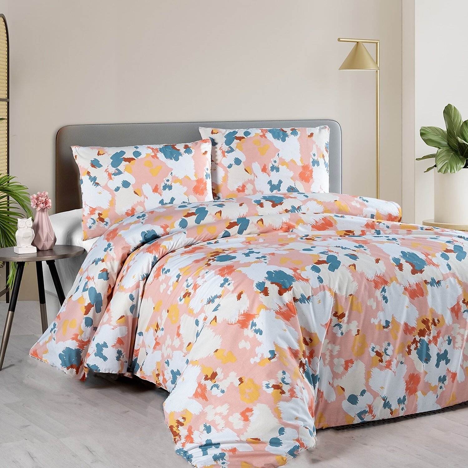 Parure housse de couette 100% coton imprimé "eclat", C DESIGN HOME TEXTILE
