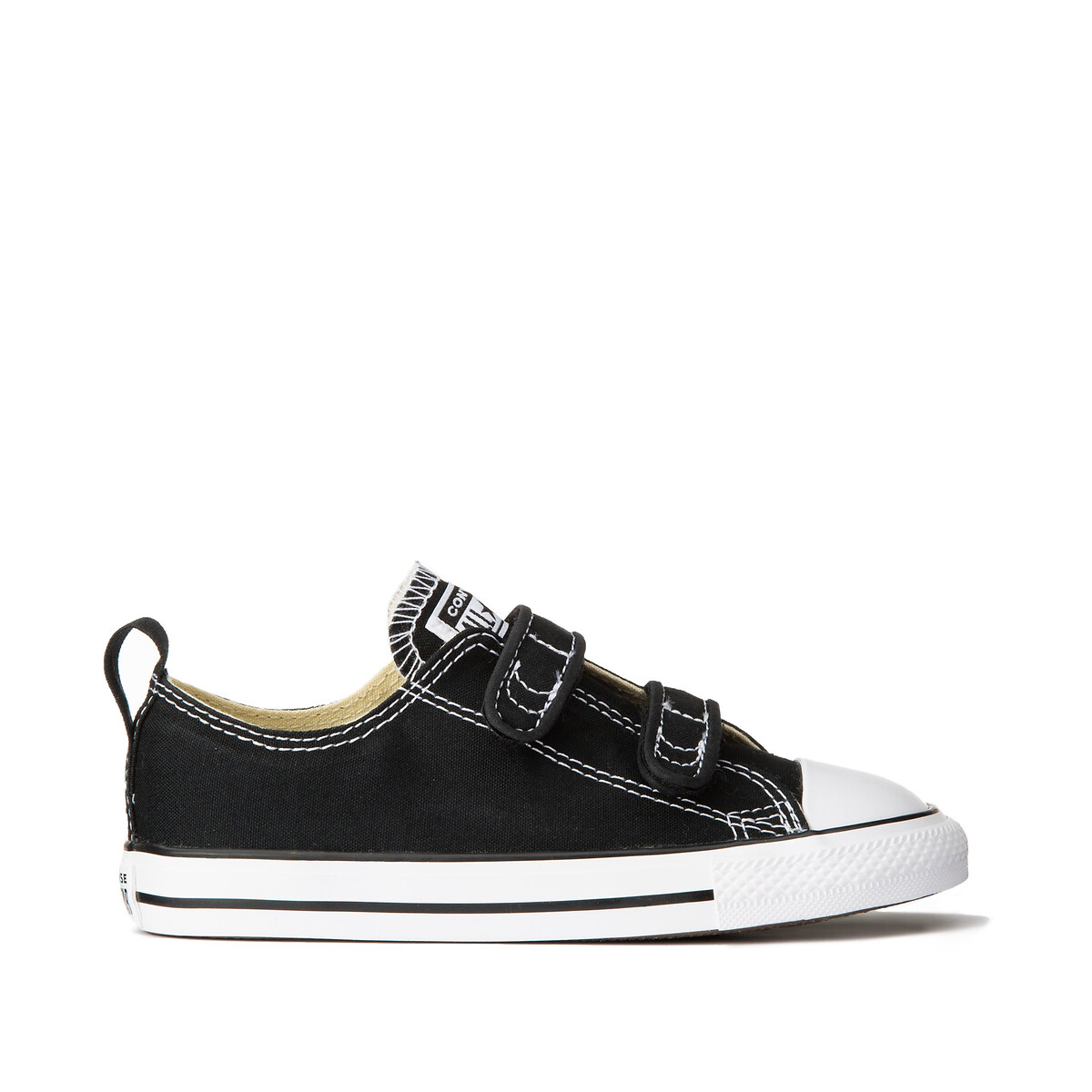Black converse velcro deals