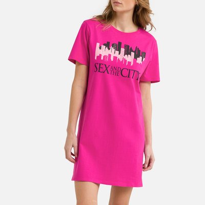 Printed Cotton Nightshirt with Short Sleeves SEX AND THE CITY