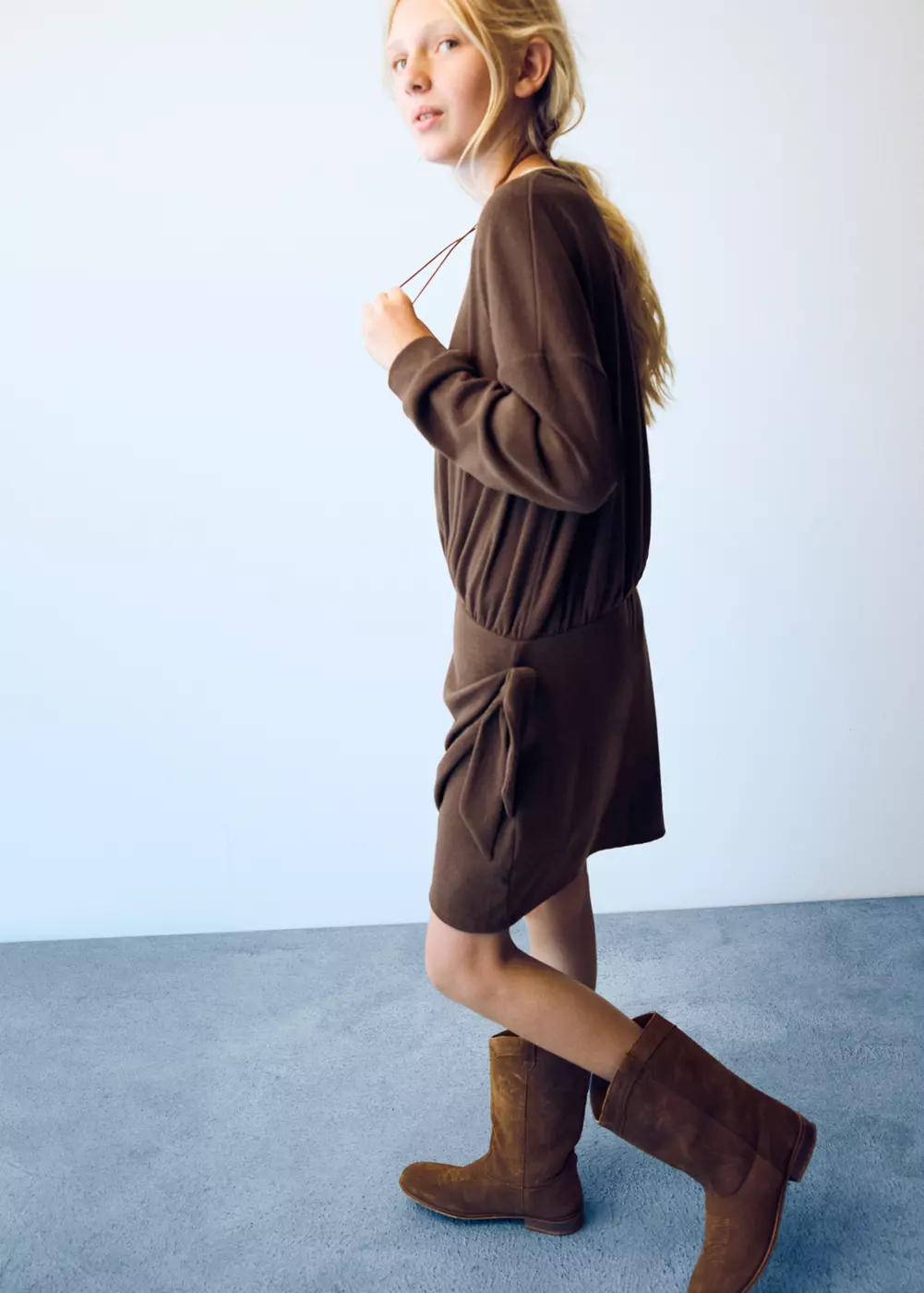 Robe en maille détail nœud, MANGO KIDS