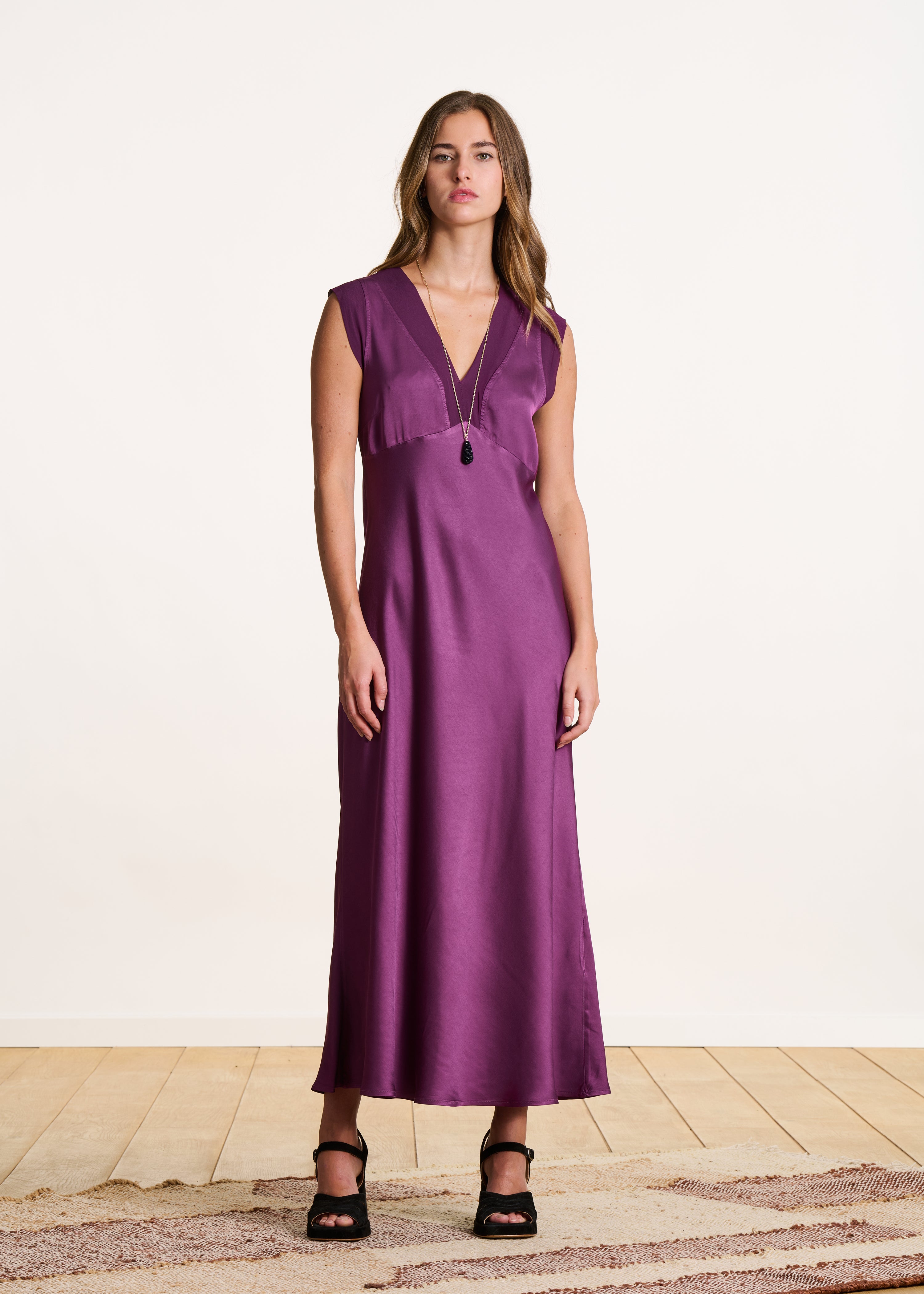 Robe La Fée Maraboutée - Taille 42 - 100% Lin - Multicolore (chocolat) - Occasion Très Bon état