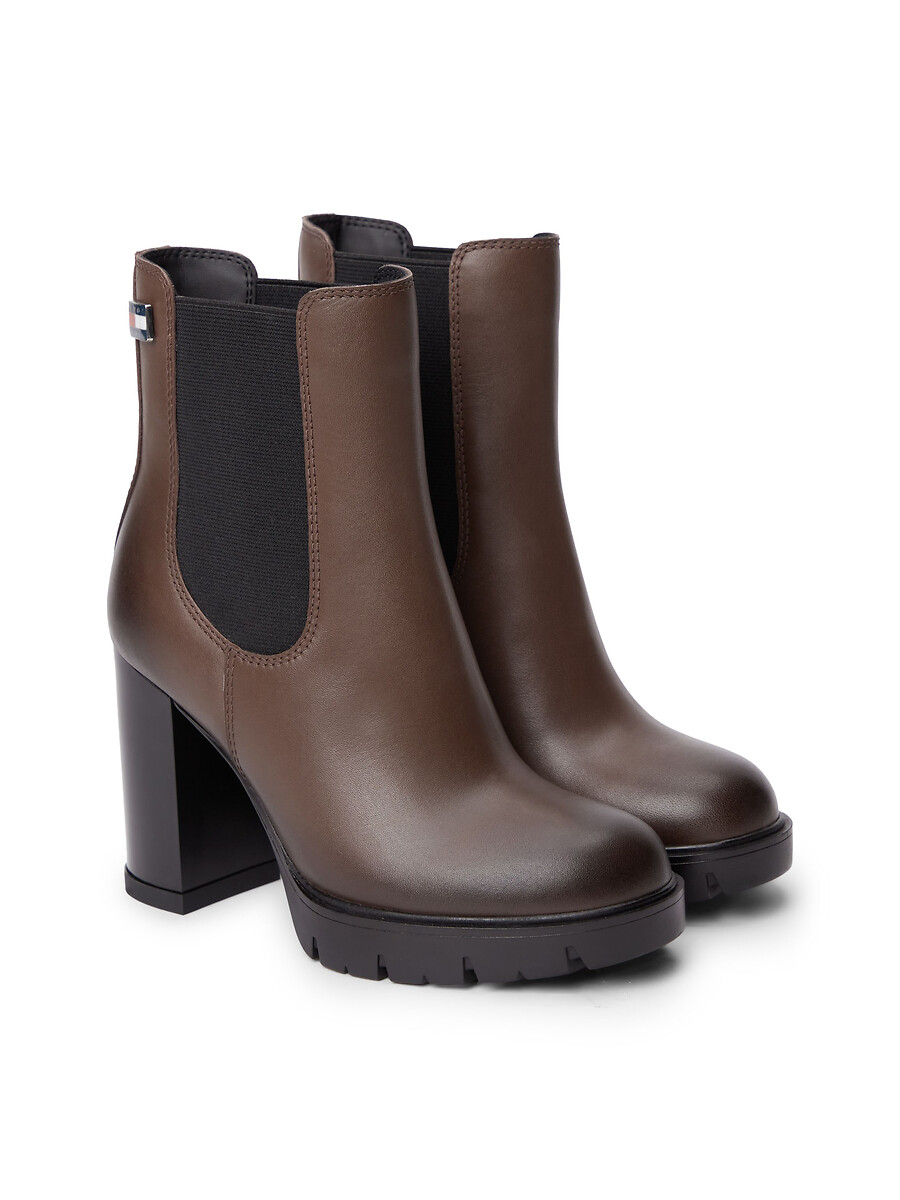 Bottines en cuir à hauts talons, TOMMY HILFIGER