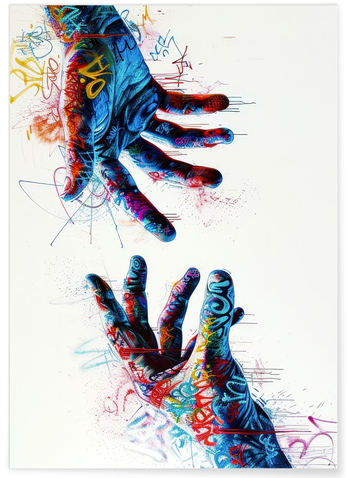 Affiche Mains Graffiti Pop Art, L'AFFICHERIE