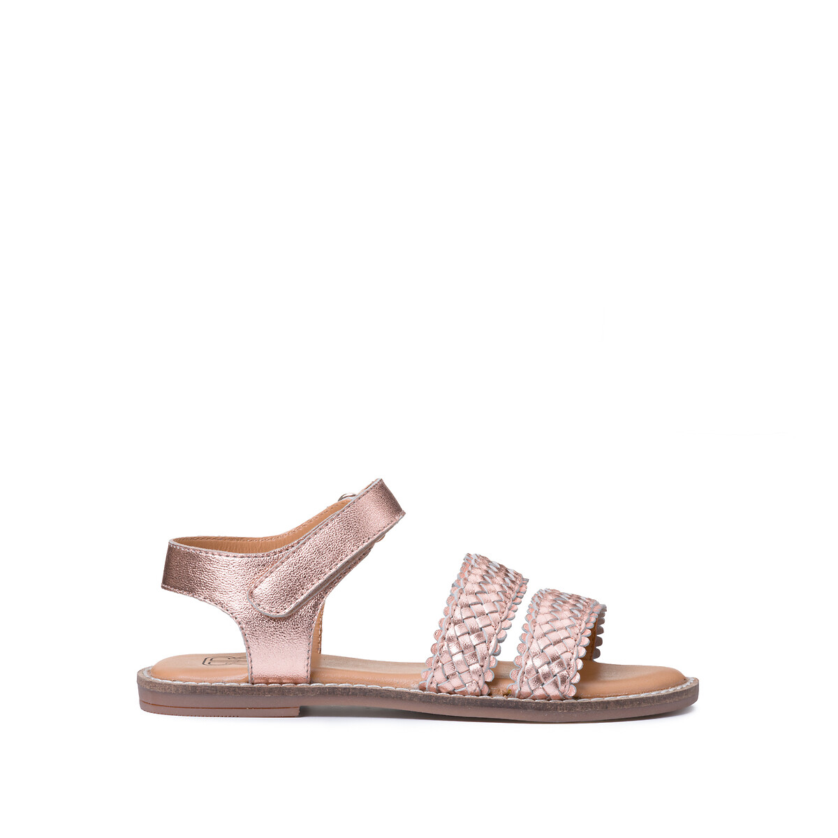 Kids leather sandals with touch 'n' close fastening pink La Collections |
