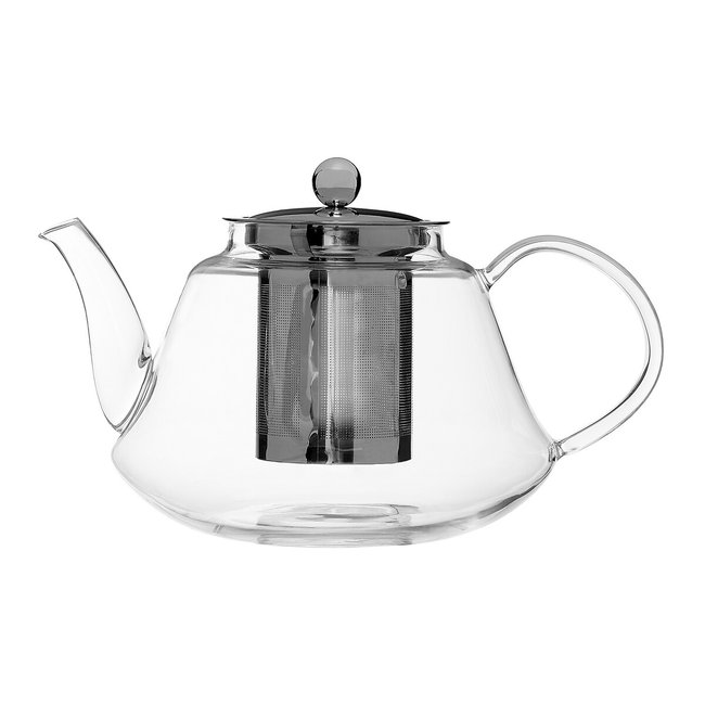 High Borosilicate Strainer Teapot 1200ml, silver-coloured, SO'HOME
