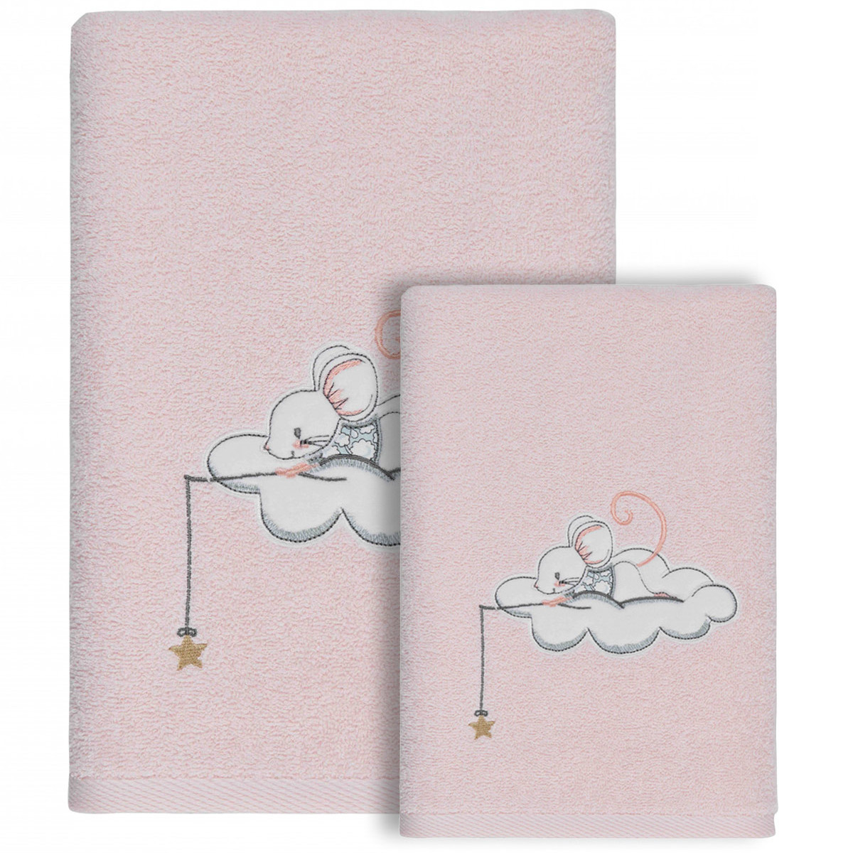 Ensemble enfant 1 serviette de toilette + 1 drap de bain MOUSKETTE, SENSEI MAISON