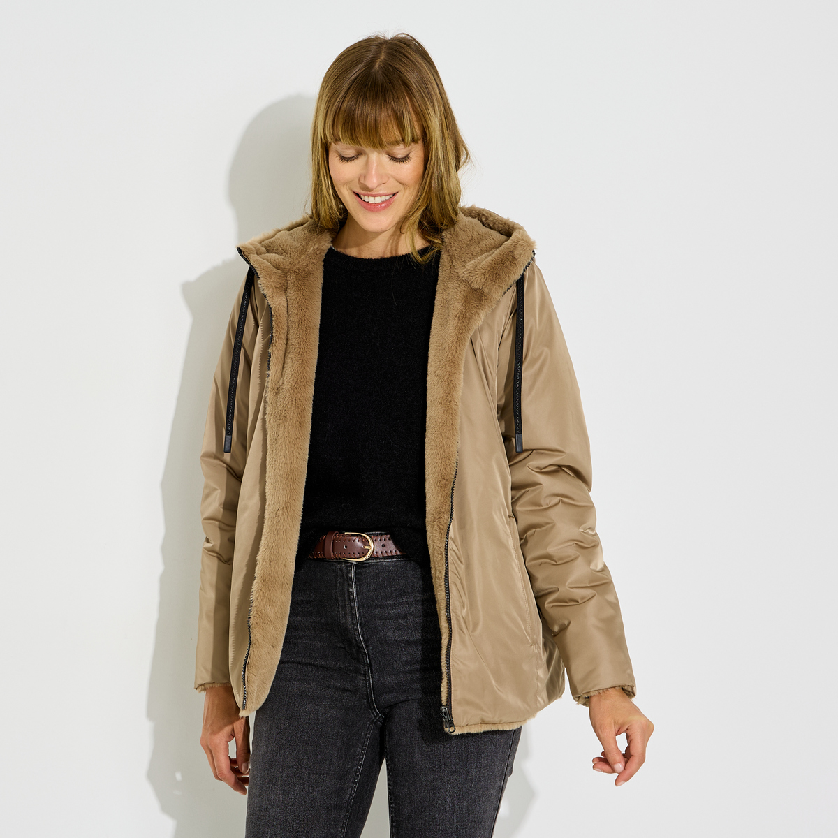 Manteau chaud réversible à capuche, GRAIN DE MALICE