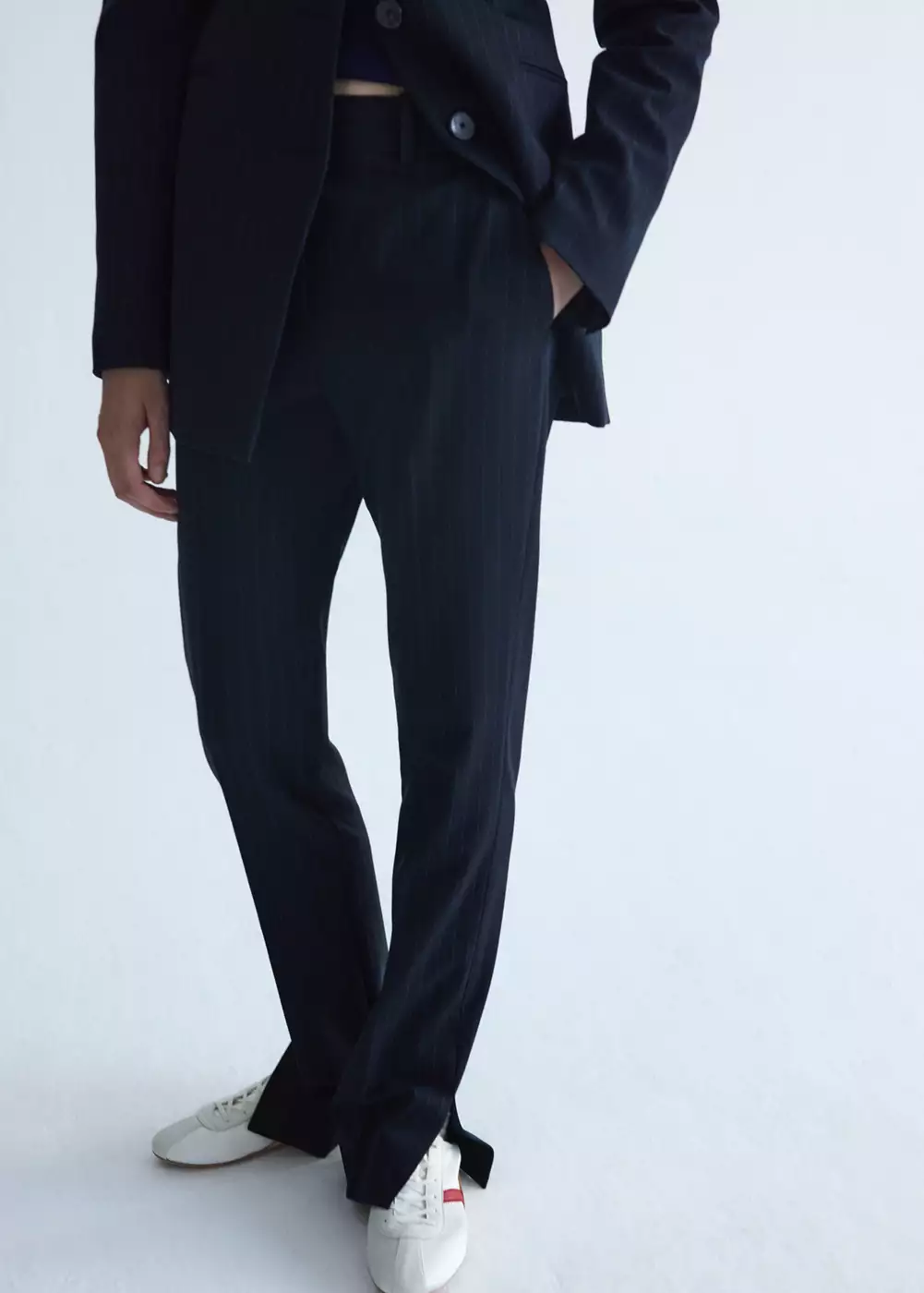 Pantalon de costume fines rayures, MANGO