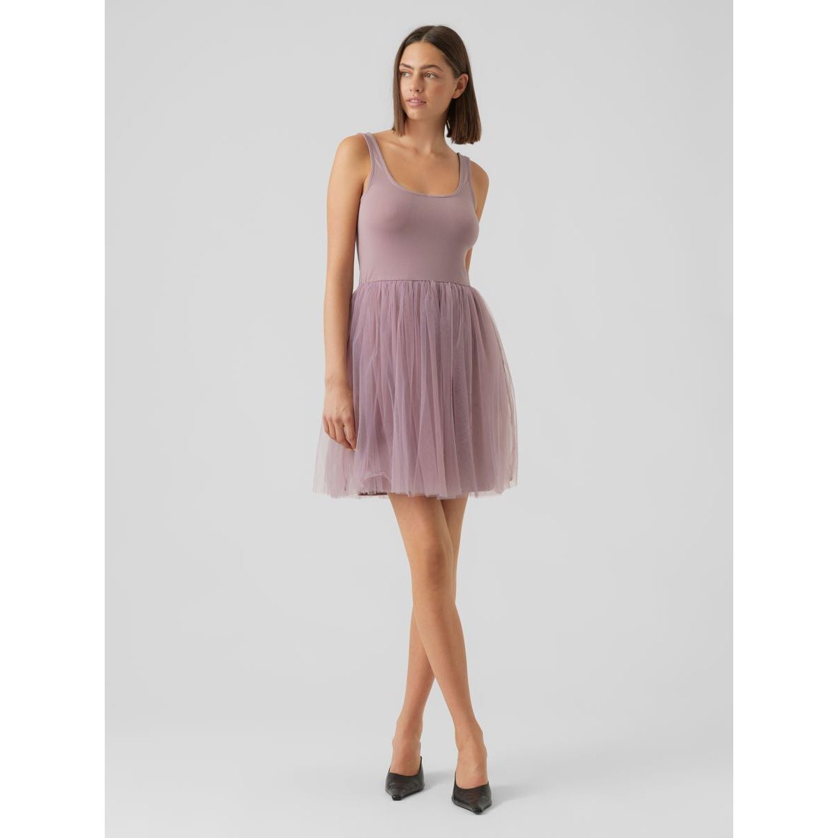 Robe vmalbie s/l tulle short dress exc violet - toadstool Vero