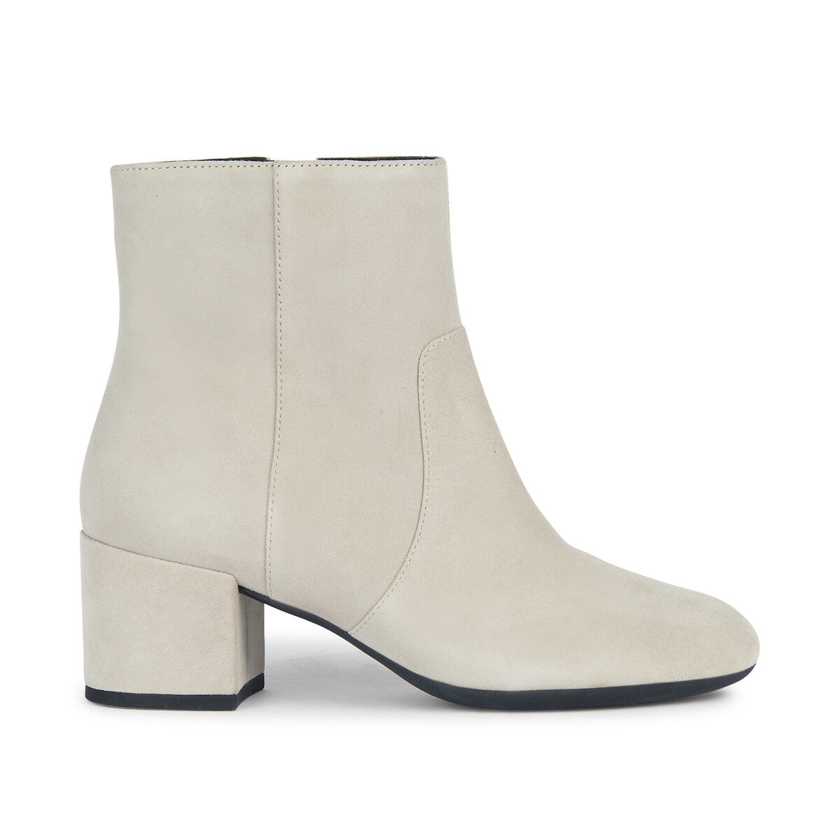 eleana breathable ankle boots in suede with block heel