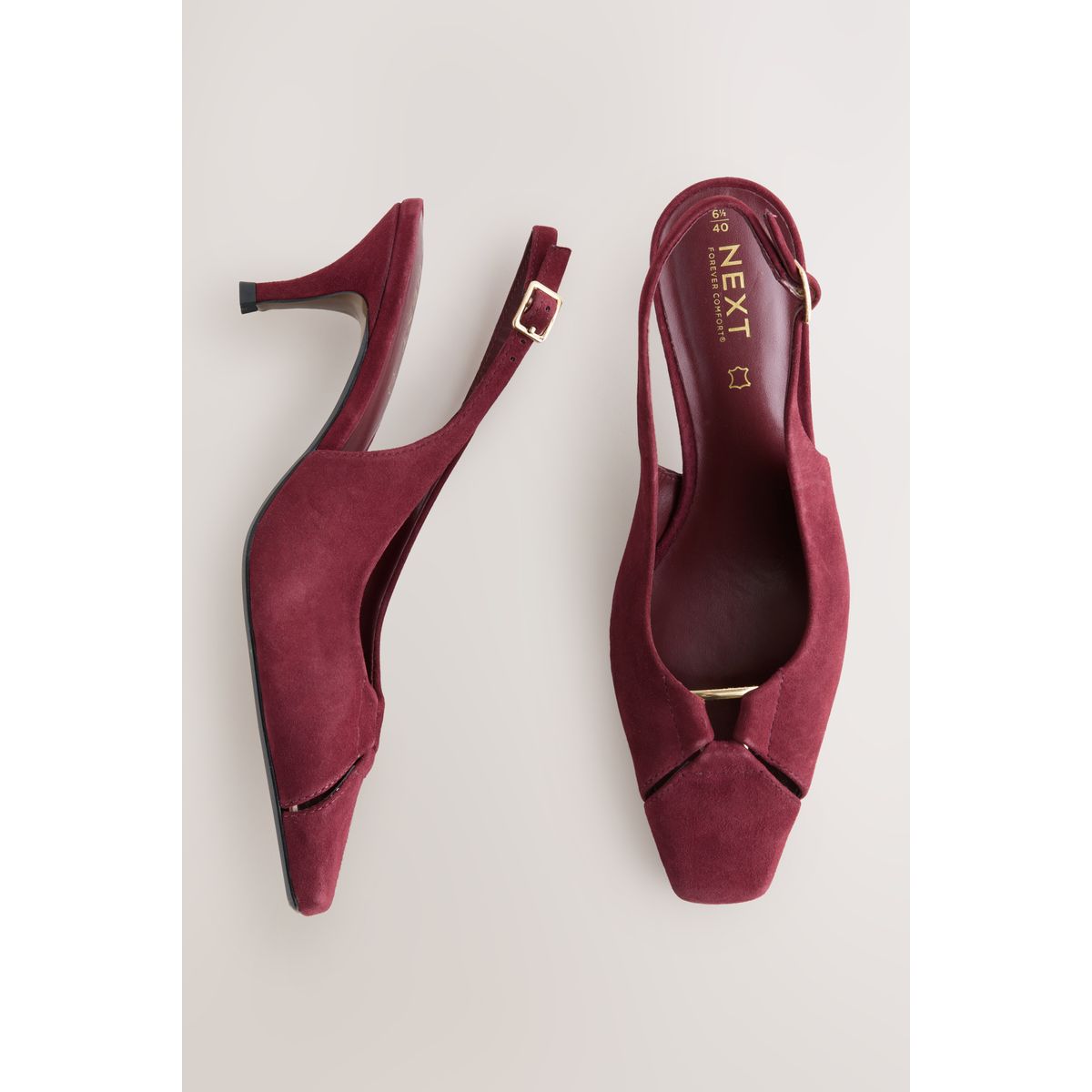Chaussures en cuir à bride avec découpes, NEXT