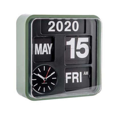 24cm Mini Flip Wall Clock with Green Case KARLSSON