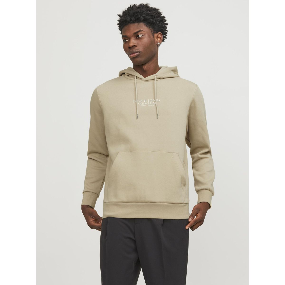 Sweat a discount capuche beige homme