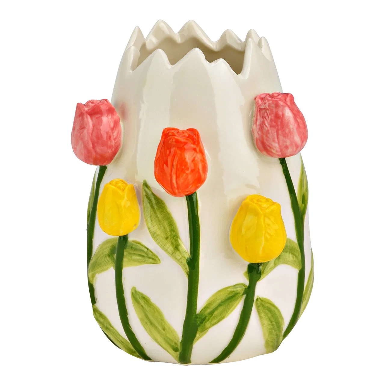 Vase en Porcelaine coloré Décor Tulipes, EDEN