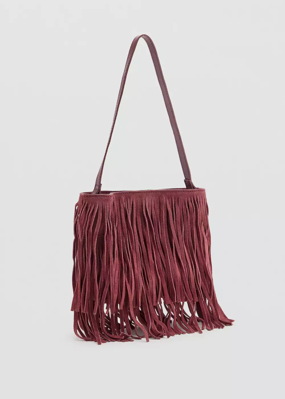 Mini sac en cuir à franges, MANGO TEEN