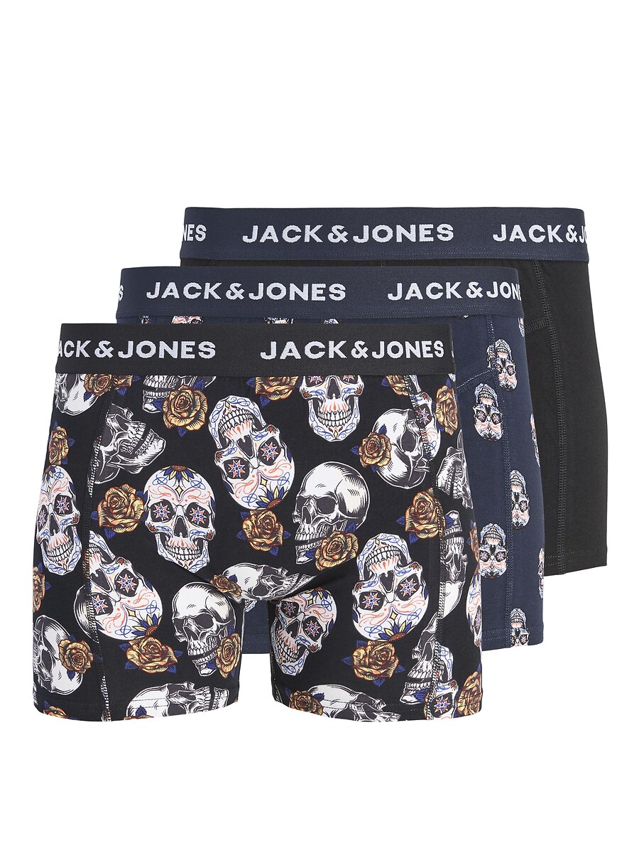Lot de 3 boxers 1 uni + 2 imprimés, JACK & JONES