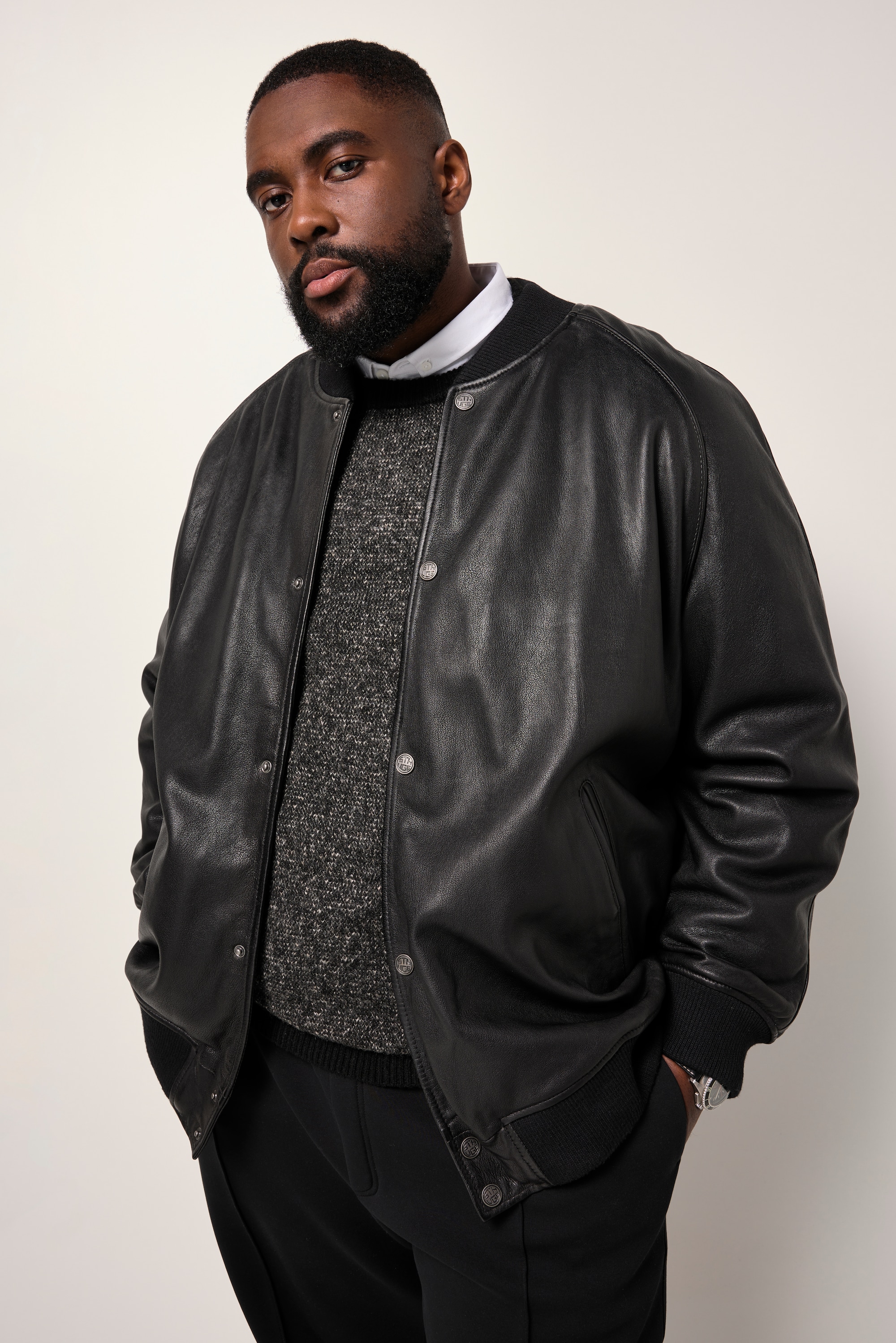 Veste en cuir nappa d'agneau, STHUGE