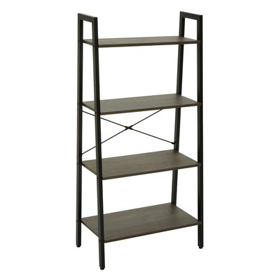 Industrial Style 4 Tier Ladder Shelf Unit in Dark Oak SO'HOME