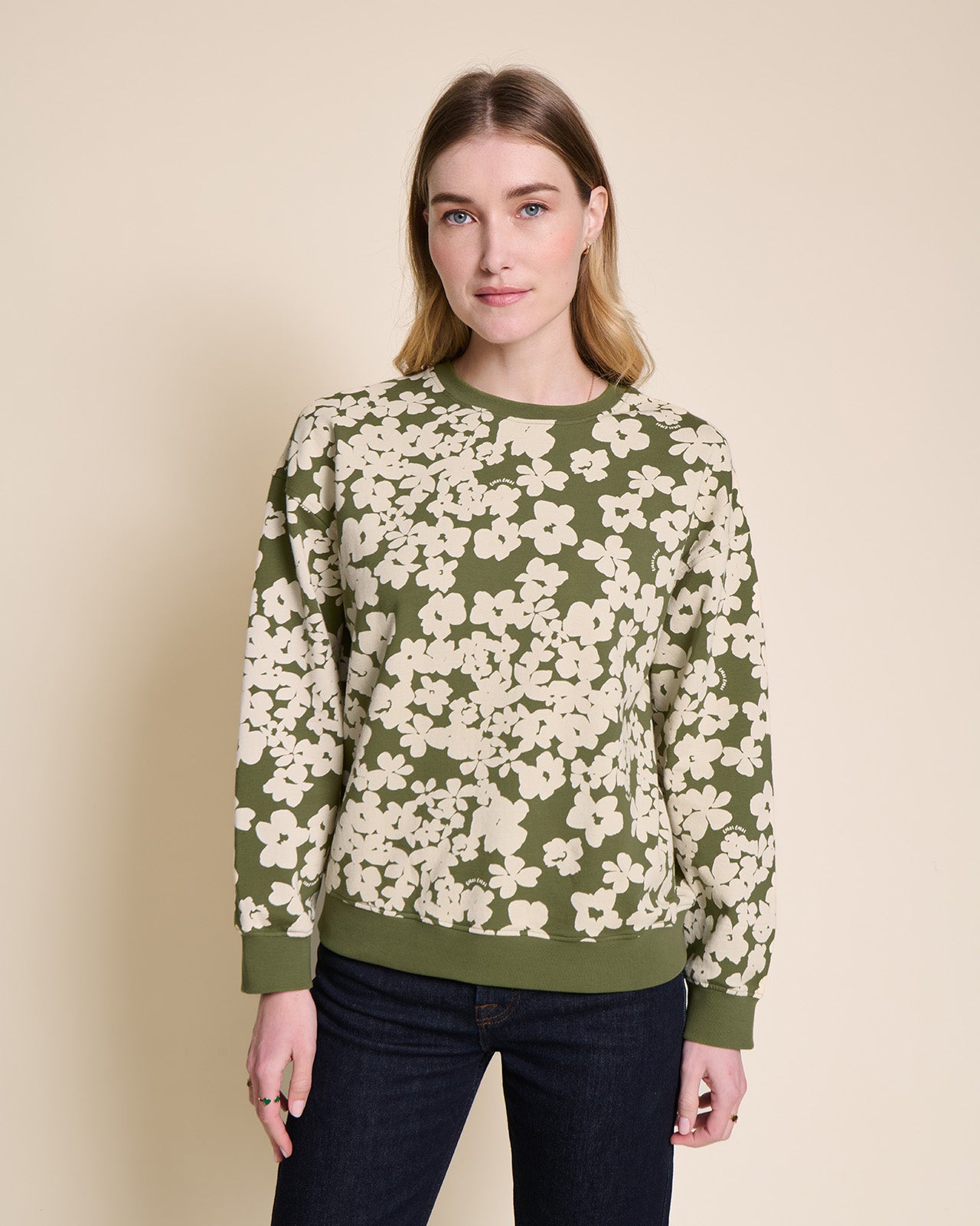 Sweat imprimé en coton bio, FLEURS SAUVAGES, EMOI EMOI