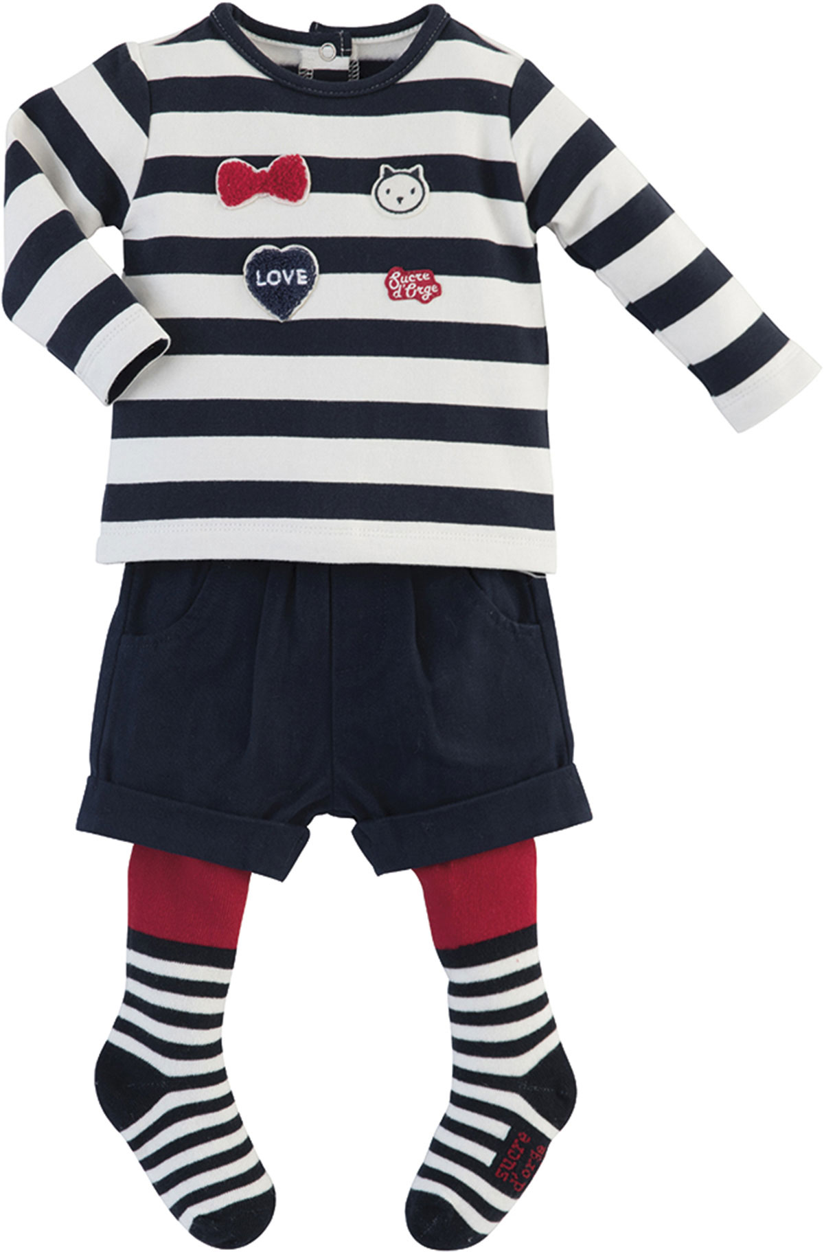 Ensemble 3 pieces fille marin sucre d'orge, SUCRE D'ORGE