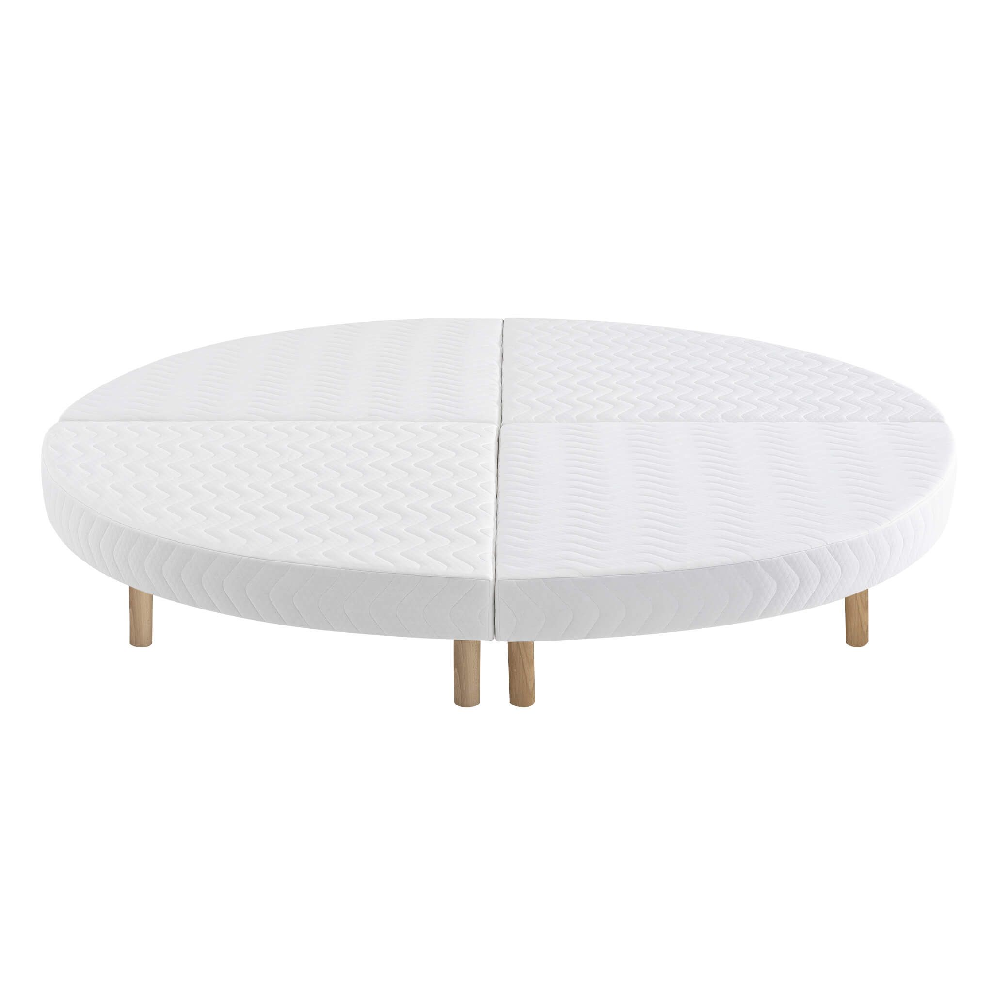 Sommier rond tapissier blanc 215 cm, SOMEO