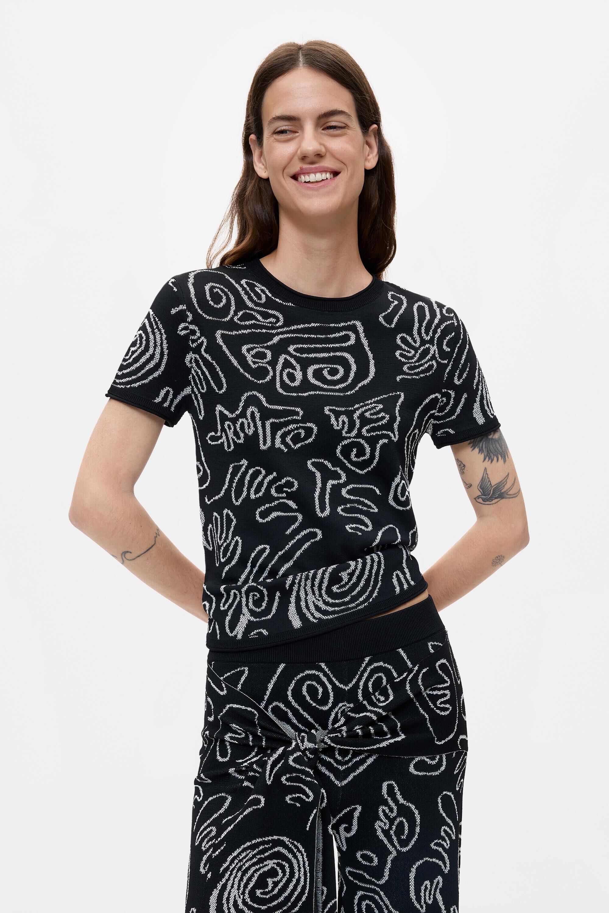 T-shirt en maille jacquard, DESIGUAL
