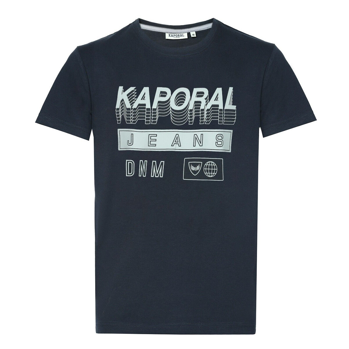 Logo Print Cotton T-Shirt with Short Sleeves, 10-16 Years