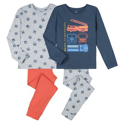 Pack of 2 Pyjamas in Truck Print Cotton LA REDOUTE COLLECTIONS
